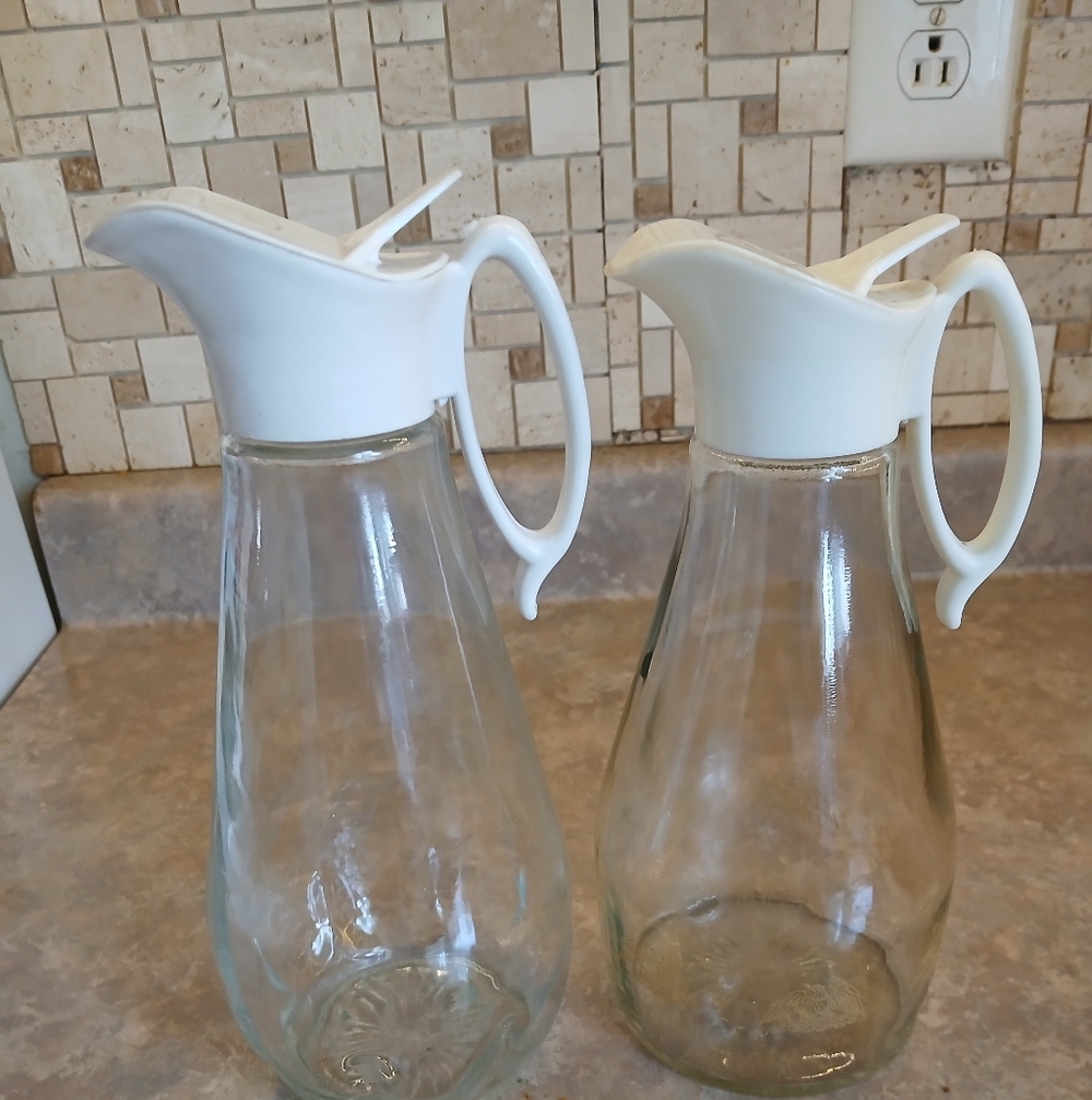 Vintage Log Cabin (2) Syrup Dispensers